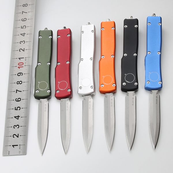 6 Farben, abgerundeter Griff, 70-UT Mini-Serie, Micro Ultra Tech, automatisches Messer, EDC, militärisches taktisches Taschenmesser, D2-Klinge, doppelschneidiges UT85-Werkzeug