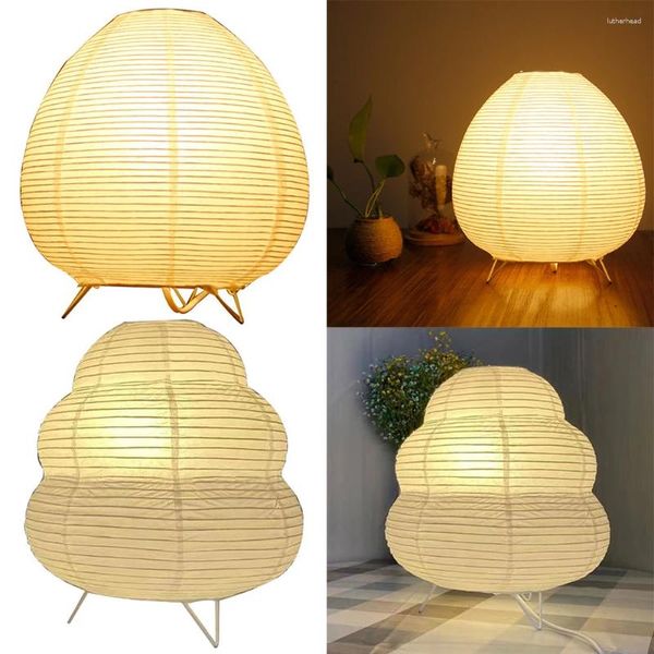 Lâmpadas de mesa lanterna LED lâmpada arroz papel criativo tripé piso artesanal desktop luz decorativa para decorações de casa