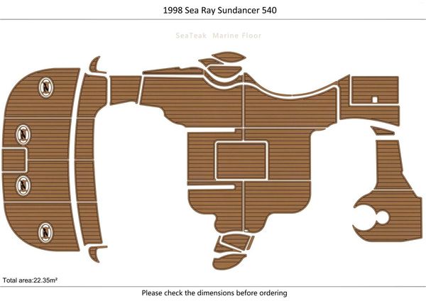 Tapetes de banho 1998 Sea Ray Sundancer 540 Cockpit Swimming Platform Pads 1/4 