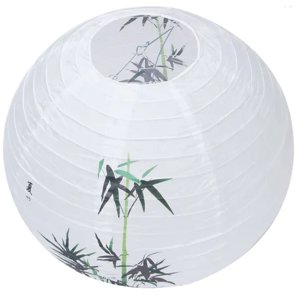 Colheres 40cm lâmpada sombra lanterna de papel estilo oriental decoração de luz padrão chinês: bambu