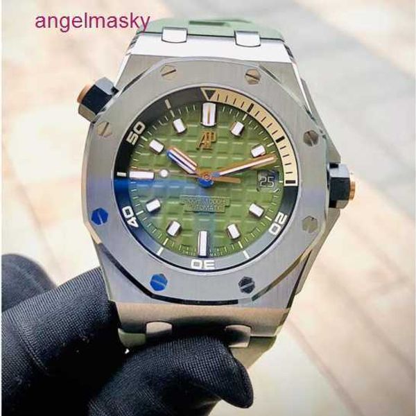 Пользовательские наручные часы AP Royal Oak Offshore Series 15720ST Прецизионная сталь Авокадо Зеленая пластина Мужская мода Досуг Бизнес Спортивная техника Часы для дайвинга