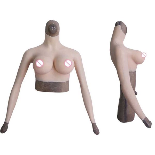 Almofada de mama realista metade do corpo silicone peito sexy peituda peitos travesti falso artificial sexy boobs e cup homens mulheres com braços crossdress 240330