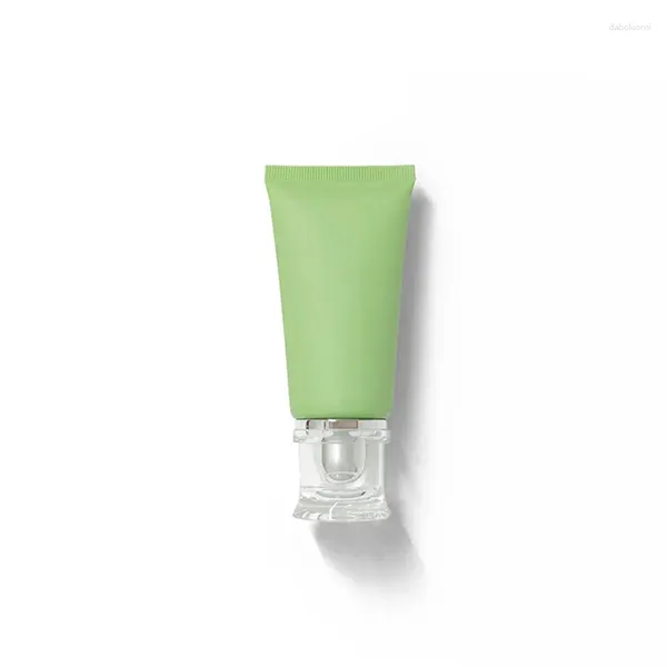 Aufbewahrungsflaschen Luxus Grüne Quetschflasche Reise Lotion Schlauch Leere Creme Verpackungsbehälter Nachfüllbare Kosmetik Weiche Tube 50 ml 50 teile/los