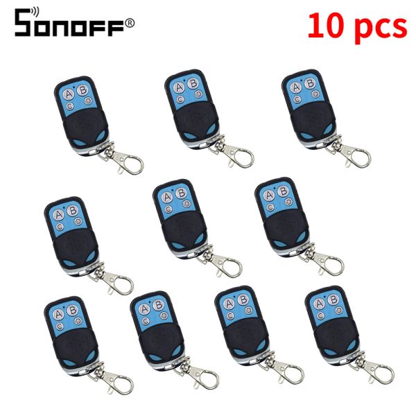 Steuerelement 5/10pcs Sonoff 433MHz Fernbedienungssteuerung 4 Taste Smart Switch RF Controller 433MHz Zubehör kontrollierter Geräteschlüssel FOB -Steuerelemente