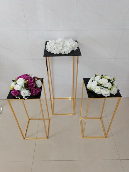 Party-Dekoration, Metall-Blumen-Straßenführung, Hochzeit, Tischdekoration, Kuchenhalter mit Acryl-Blumen-Display-Sockeln für Geburtstags-Hintergründe