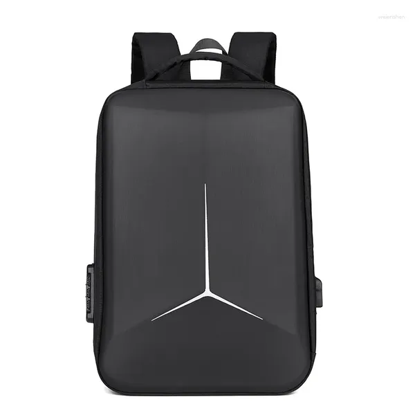 Mochila 2024 Hard Shell Laptop Bag Anti-Roubo Com Carregamento USB Elegante Homens Jovens À Prova D 'Água