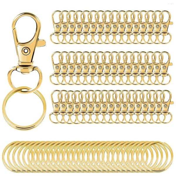 Haken 100 Stück Drehverschlüsse Lanyard Snap mit Schlüsselringen Kettenclip Hummerkralle für Schmuck DIY Handwerk