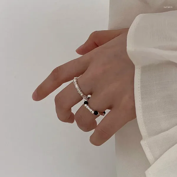Cluster Ringe 925 Sterling Silber Perle Achat Ring für Frauen Geschenk Spleißen Perle Elastische Seil Koreanische Design Mode Schmuck Drop