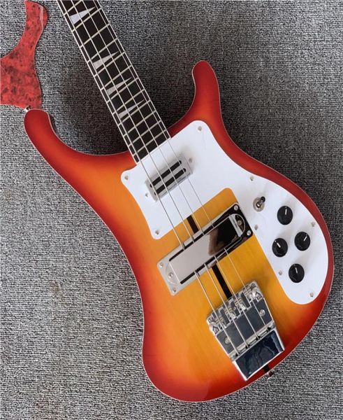 Benutzerdefinierte RIC 4 Saiten Cherry Sunburst 4003 E-Bass, Chrom-Hardware, dreieckiges MOP-Griffbrett-Inlay, China 1404227