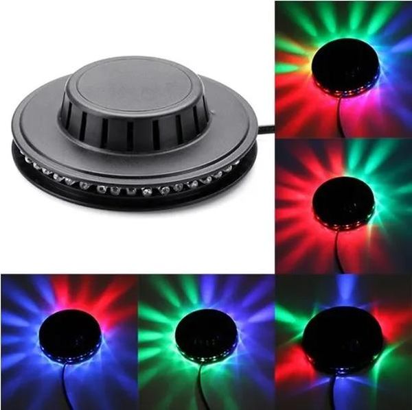 48 LED Mini Illuminazione per feste rotante ad attivazione vocale automatica Girasole Luci a LED RGB Disco DJ KTV Stage Lidht LL