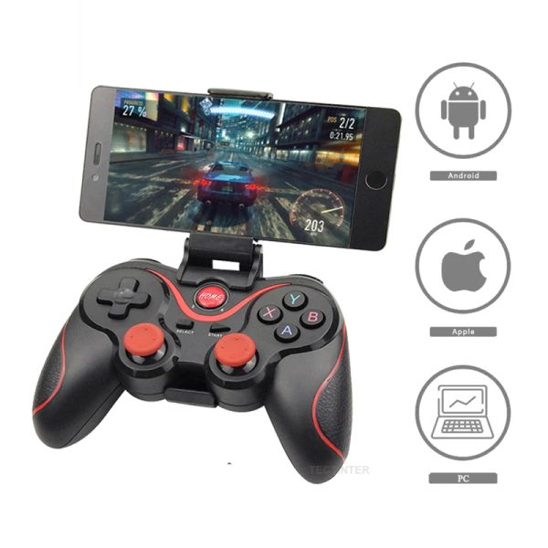 Gamepads terios t3 x3 kablosuz joystick gamepad pc oyun denetleyicisi destek bluetooth bt3.0 joystick için cep telefonu tablet tv kutusu tutucu