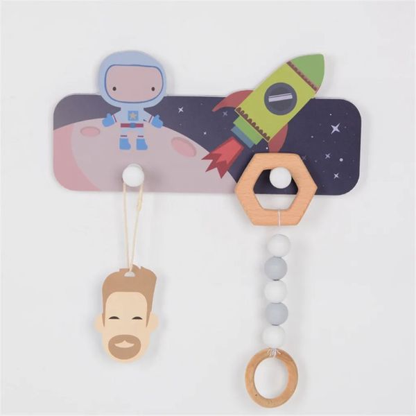 2024 kreativer süßer Cartoon Astronaut Haken Wohnzimmer Hanger Original Bastel Cartoon Kindermantel Haken Kleidung Halter Wanddekorationen für niedlich