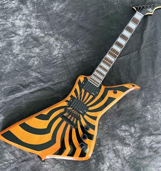 Moinho de vento para guitarra elétrica, cor laranja, 6 picadas, escala de jacarandá, zakk8109823