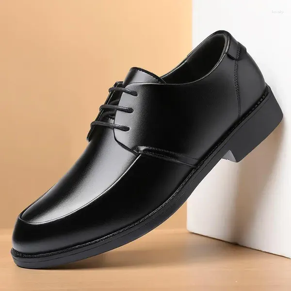 Kleidschuhe Leder Herren Herbst 2024 Business Casual Formelle Kleidung Britischer Stil Schwarz Hochzeit Bräutigam Derby Mode