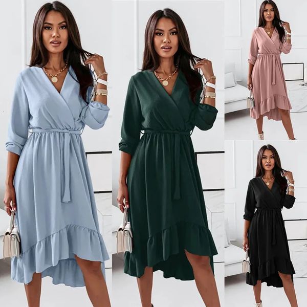 Umstandskleid für Schwangere Frauen Kleidung Lässig V-Ausschnitt Langarm Elegante Schwangerschaft Poshoot Sexy Vestidos 240326