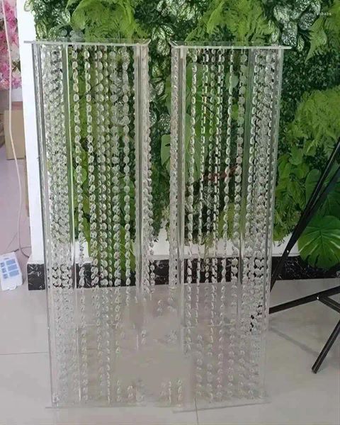 Titulares de velas Clear Display Rack Cristal Estágio Pilar Acrílico Flor Stand Decorações de Casamento Suprimentos Decoração de Mesa Casamento