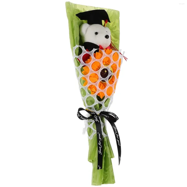 Fiori decorativi Orso Bouquet Regali di girasole Laurea Laureati Accessori Decorazioni Peluche Banchetto Ornamento Adorabile