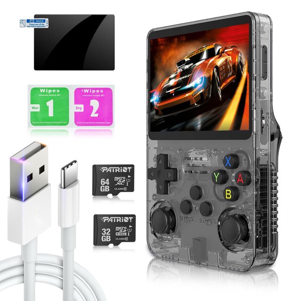 Taşınabilir Oyun Oyuncuları R36S Retro Handheld Video Konsolu Linux Sistemi 35inch IPS Ekran Taşınabilir Cep Oynatıcı