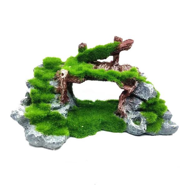 1PC Resina Rockery Bridge Acquari Decorazioni Acquario Fish Decor Tank Accessori Ornamento 240321