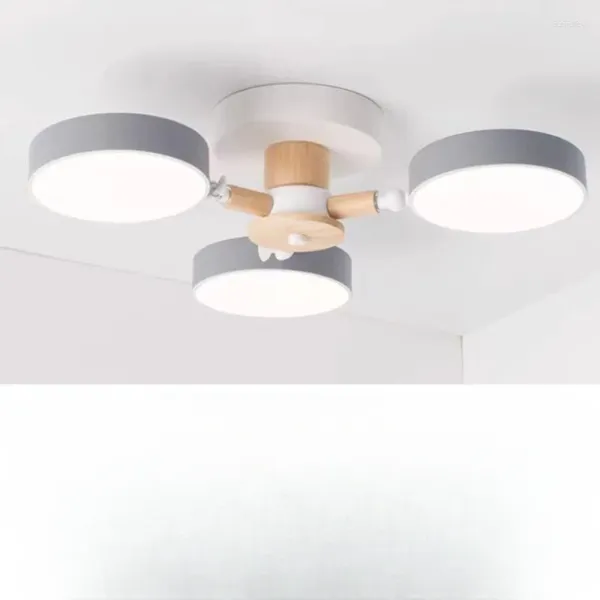 Luzes de teto sala de estar LED lâmpada lustre 72/36 WaOption luz cor mutável arte de madeira