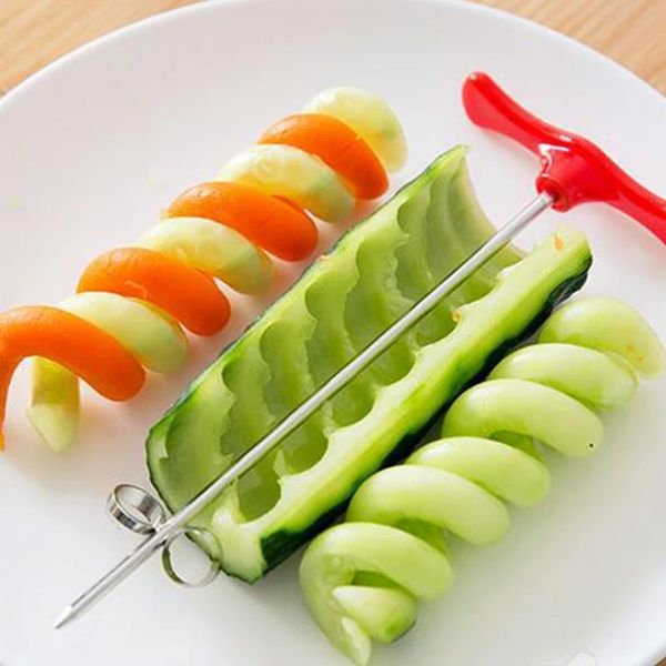 Legumes faca espiral batata cenoura pepino chopper fácil espiral parafuso cortador espiralizador acessórios de cozinha gadgets