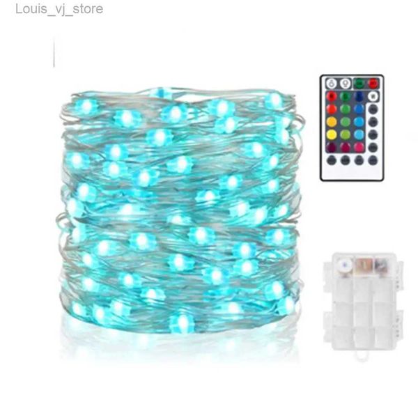 Cordas de LED 4 modos de flash 16 luzes de fio de mudança de cor USB Led Super Bright Twinkle String Temporizador de controle remoto YQ240401