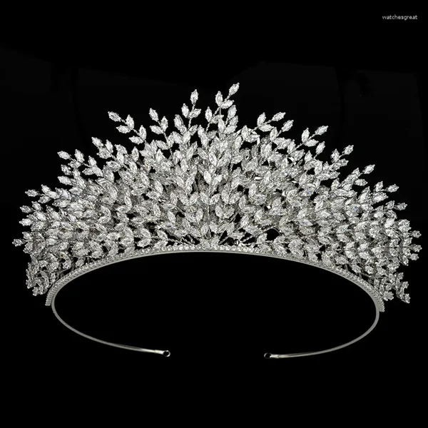 Fermagli per capelli Copricapo e corona HADIYANA Moda Piuma Forma Gioielli da sposa da sposa Zircone BC6420 Regalo per feste per ragazze