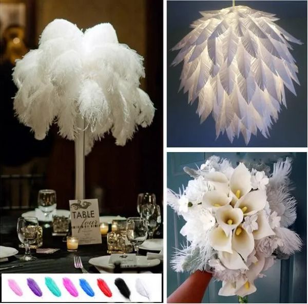 Penas de avestruz baratas e bonitas de 15-20cm para artesanato de joias diy, acessórios de decoração de festa de casamento, decoração de casamento 2024401