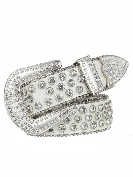 Cinture Cintura da donna decorativa BB Simon Diamond Cintura occidentale alla moda con diamanti pieni Set PU ampio diamante di cristallo Be Q240401