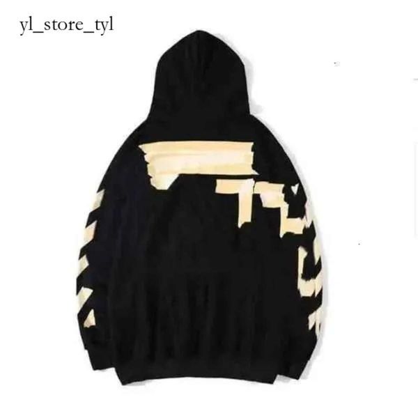 Kapalı WhiteHoodie Tasarımcı Sırlı Sweatshirts Sweater Beyaz X Arrow Crow Stripe Gevşek Hoodie ve Kadın Tişörtleri Kapalı W Hot Office 5363