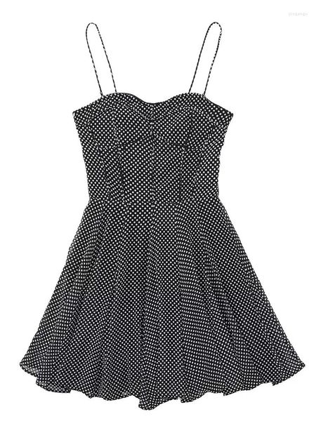 Casual Dresses XEASY Mode für Frauen 2024 Sexy Minikleid Weibliche Vintage Sommerkleid Kleidung Slip Backless Dots