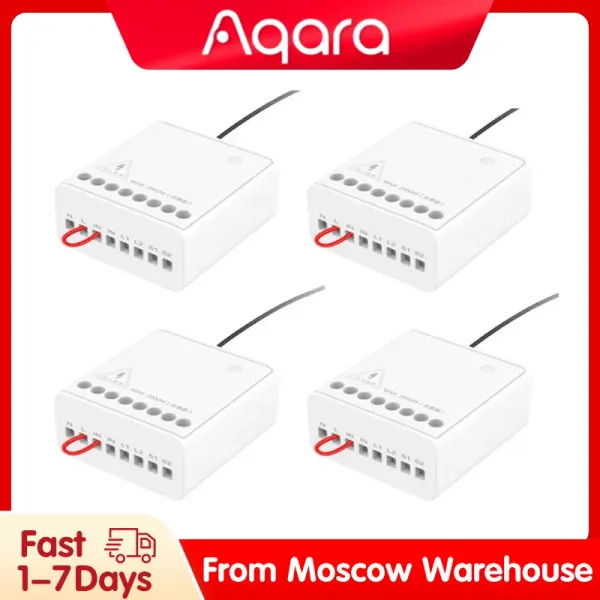 Реле Aqara, модуль двустороннего управления, беспроводной контроллер Zigbee, 2 канала, интеллектуальный переключатель управления освещением, приложение Mi Home и HomeKit