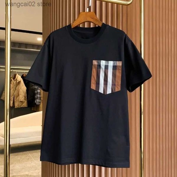 Homens camisetas 2024 novo em design de marca de luxo de alta qualidade homens e mulheres verão camiseta algodão ponto t-shirt tops curto slve t roupas t240401