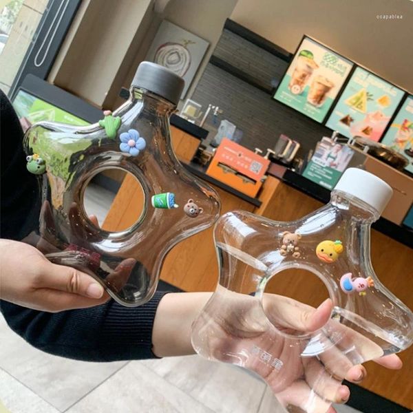 Garrafas de água linda estrela garrafa interessante forma design transparente plástico esportes copo adequado para pografia como um presente