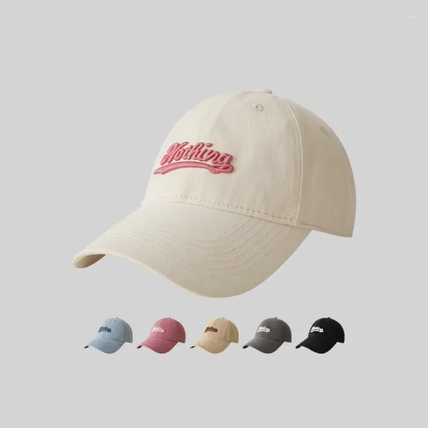 Cappellini da baseball unisex casual da baseball da donna regolabili in tinta unita lettera niente testa da equitazione all'aperto 4 stagioni cappello in cotone da uomo