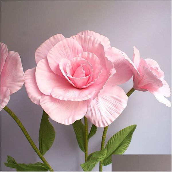 Decorazioni di nozze 40/50/60 / 80Cm Nt Pe Foam Rose Fiori artificiali Decorazione Fiore Wall Road Citato Fai da te Stage Party Garden Drop D Dhd7M