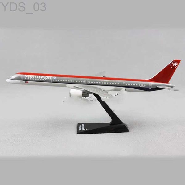 Modelo de aeronave escala 1/200 Northwest Airlines B757-300 Modelo de simulação de material plástico Aeronave montada coleção de exibição de brinquedos de avião YQ240401
