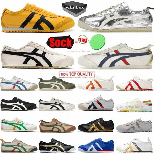 OG Tiger Mexico 66 Uccidi Bill Birch Black Peacund Burgundy Beige Green Cream Green Black Women Gold Men Cash Shoes J1WM#