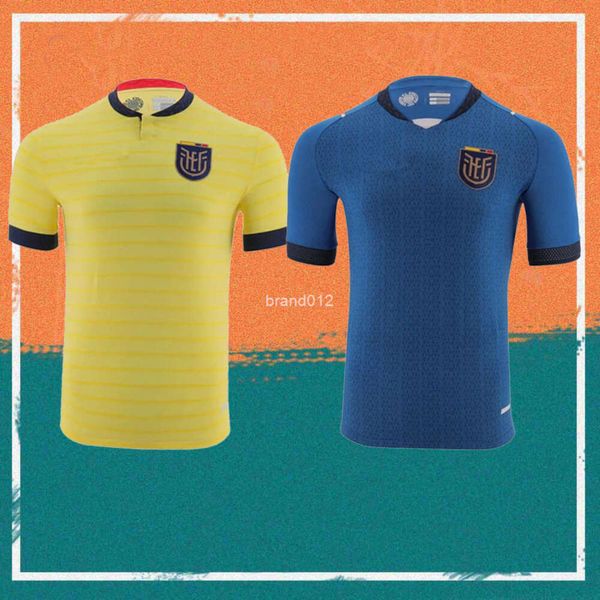 Camisas de futebol 2023 Equador Copa do Mundo Jersey 22/23/24 Home Amarelo HINCAPIE J. Cifuentes PLATA Camisa Away Estrada CAICEDO Azul Uniforme de futebol da seleção nacional