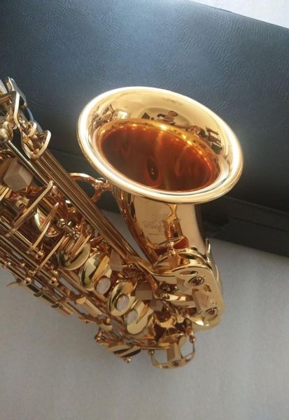 Saxofone alto dourado yas875ex, saxofone alto de marca japonesa, instrumento musical eflat com boquilha profissional7388293