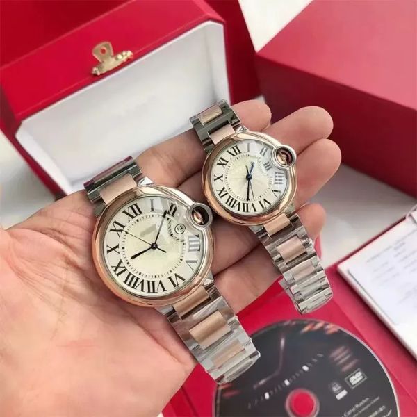 Erkek Kadınlar İzle Tasarımcı İzle Mavi Kol saatleri Paslanmaz Çelik Otomatik Mekanik Saat Yüksek Kalite Boyutu 42mm 36mm 3m Moda Çift Saatler