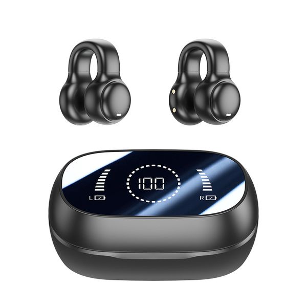 OWS M47 Ohrclip-Knochenleitungs-Bluetooth-Headset mit langer Akkulaufzeit ohne Ohrbewegung, digitale Anzeige