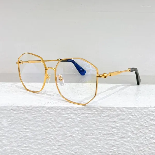 Sonnenbrillenrahmen Hochwertige Legierung Vintage Runde Oval Große Gläser Retro Markendesigner Handgefertigte Brillengestelle Luxusklassiker