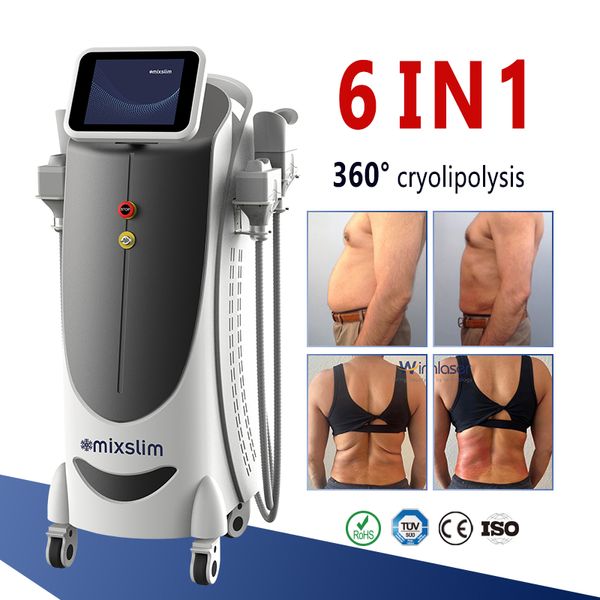 360 Cryolipolisis Crioterapia Cool Tech Dimagrante Congelamento del grasso con 6 maniglie Cryo Macchina per modellare il corpo a doppio mento