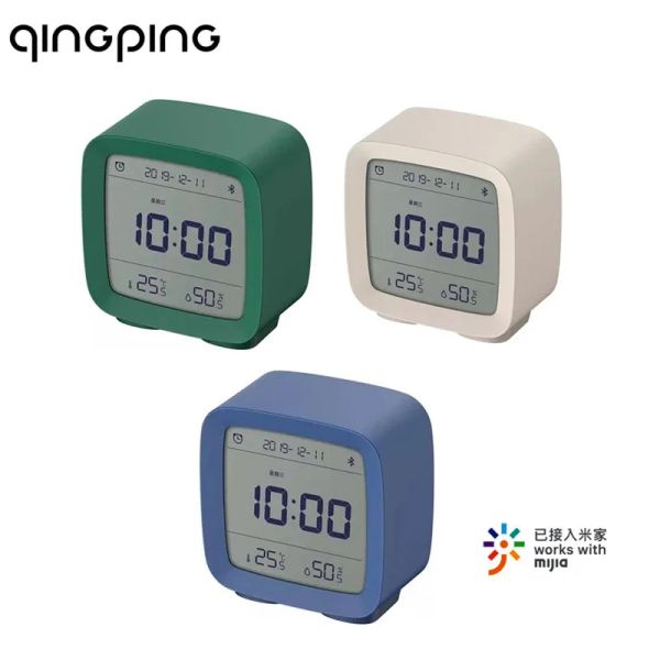 Orologi Qinging Smart Bluetooth Temperatura Umidità Sensore LCD ANNIAMENTO Night Night Light Nightlight Funziona con Mijia App