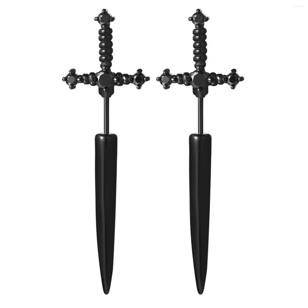 Ohrstecker BONISKISS Gothic Herren- und Damendolch Edelstahl Vintage Zirkon Schwertschmuck Valentinstagsgeschenke