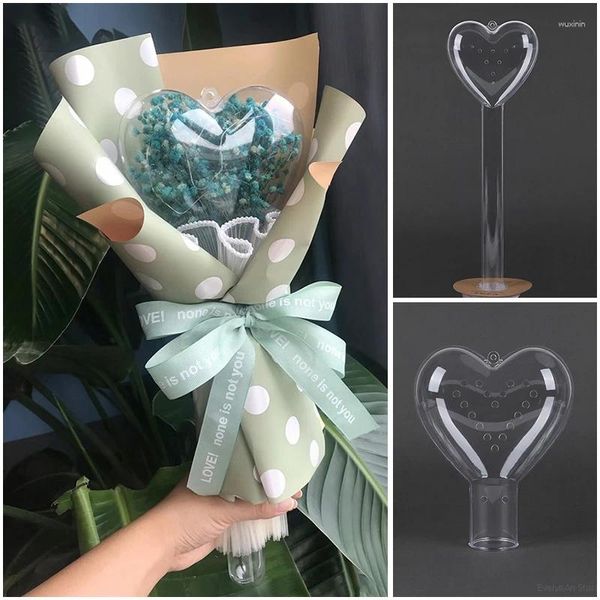 Geschenkpapier Transparent Bobo Ball Acryl Blase Ballon Herzform Blumenverpackung Box Hochzeit Geburtstag Klar Globo