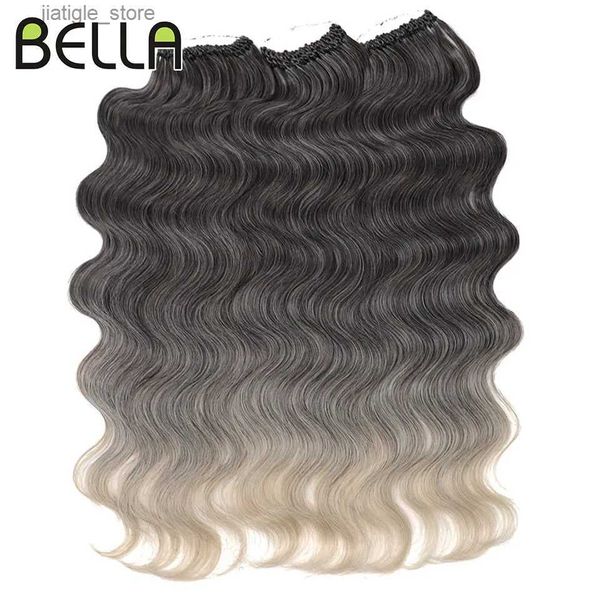 Parrucche sintetiche Bella da 24 pollici Wave Body Auncinetto Goddessa Sintetica Trena all'uncinetto Treccia Naturali Naturale Ombre Bionda Brailing Capelli S Y240401