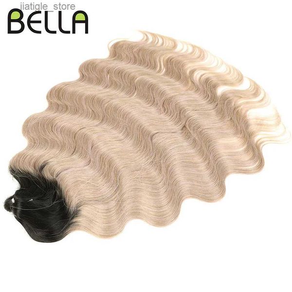 Parrucche sintetiche Bella da 24 pollici Wave Body Euncinetto Trecce sintetiche per donne nere onda d'acqua profonda ombre bionda intrecciata capelli finti s y240401