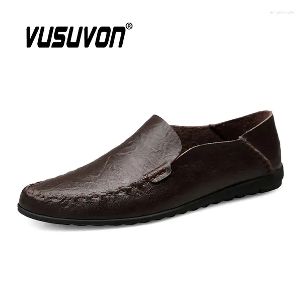 Casual Schuhe Mode Männer Atmungsaktive Leder 37-47 Größe Jungen Loafer Schwarz Weiche Outdoor Herbst Maultiere Kleid Arbeit Wohnungen